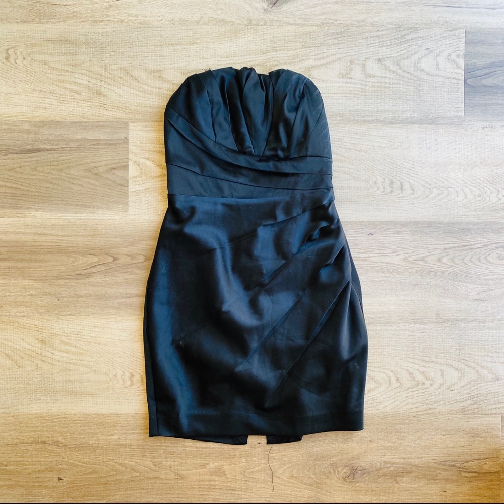 Express Black Strapless Short Dress